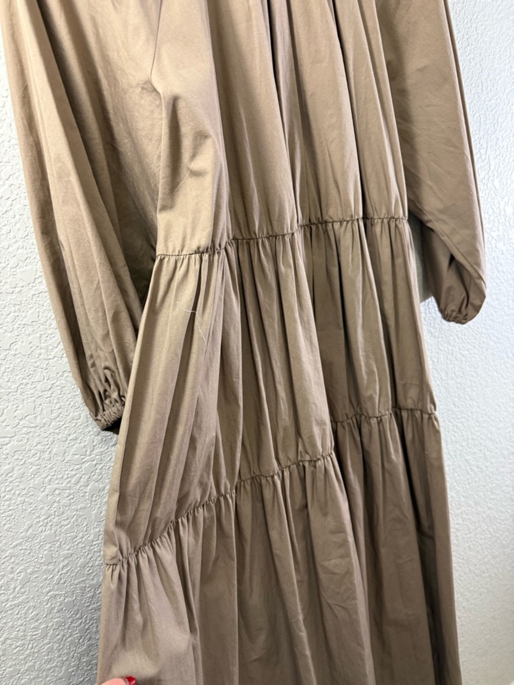Zara Tiered Poplin Midi Dress | Blogger Favorite | Rich Taupe | Size Medium - Picture 9 of 14